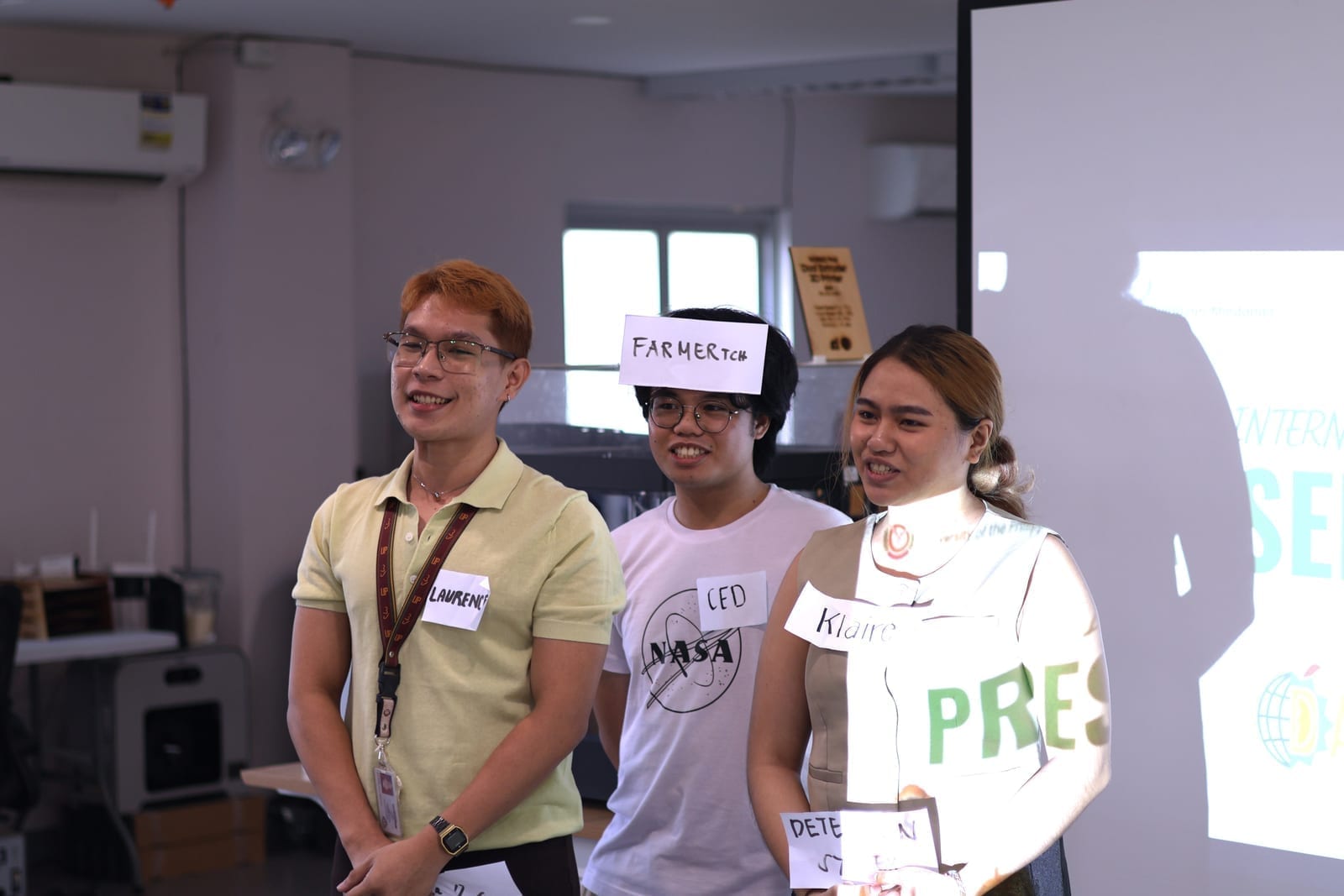 Interns sharing the result of their problem-solving activity