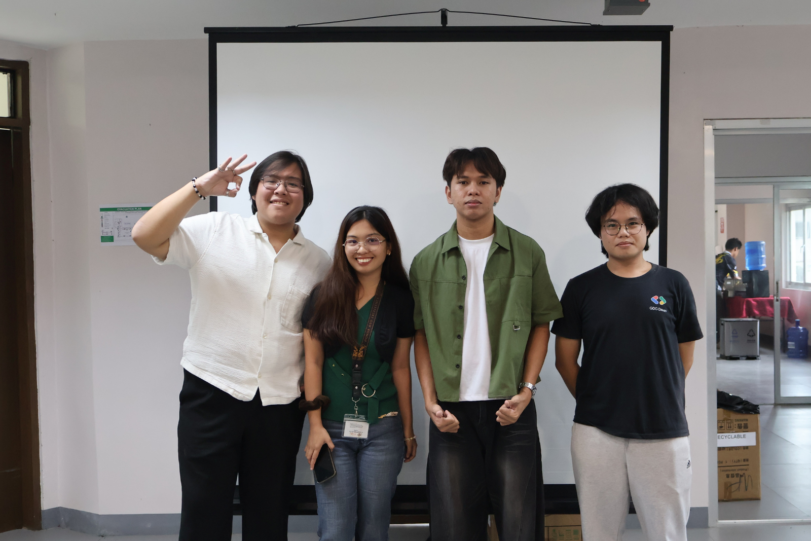 Development team interns conducting a live system demonstration