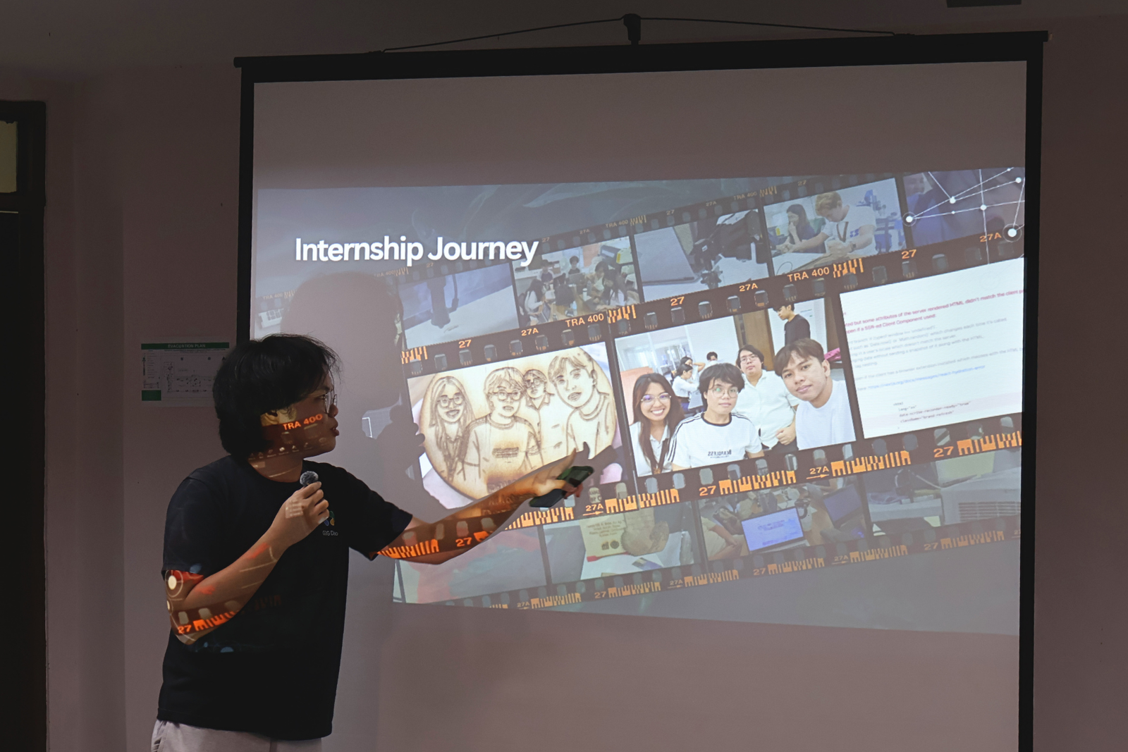 Interns participating in a practical learning activity during the program